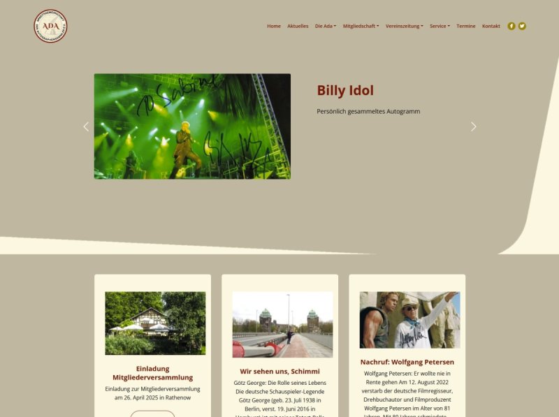 Printscreen von neuer Website